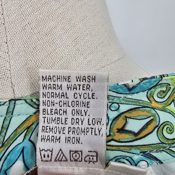 Doncaster Aqua Print Slacks Women's Size 4 - Picture 5 of 6